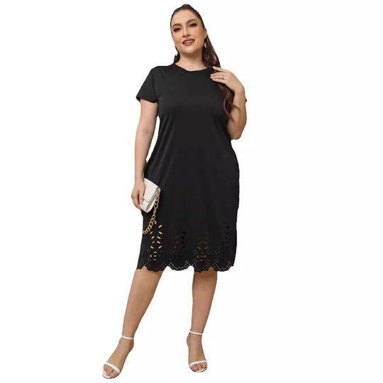 Damen elegantes Cut-Out Sommerkleid EB