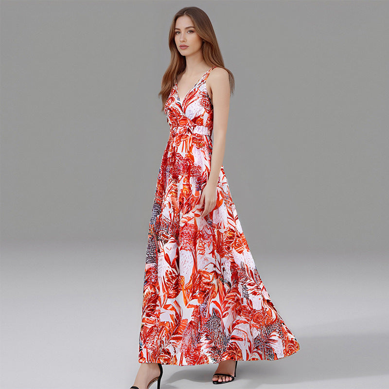 Damen Maxikleid mit elegantem floralem Schnitt EB