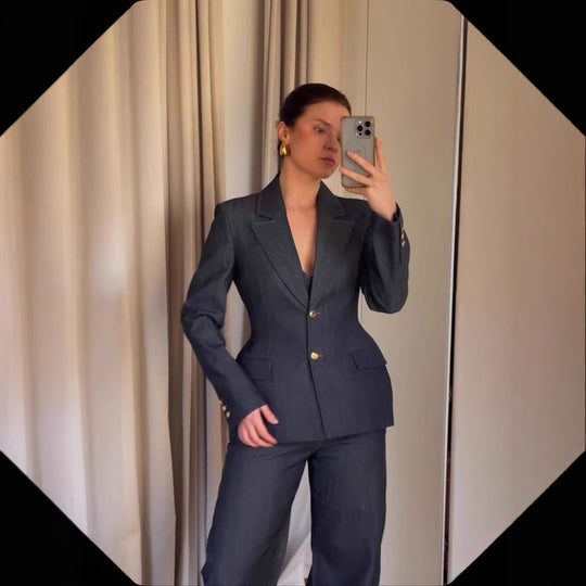 Damen Trendige Wide-Leg Jeans mit hohem Bund und lässigem Schnitt EB