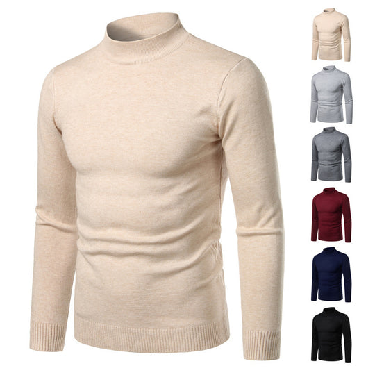 Herren warme Rollkragenpullover aus feinem Strickmaterial EB