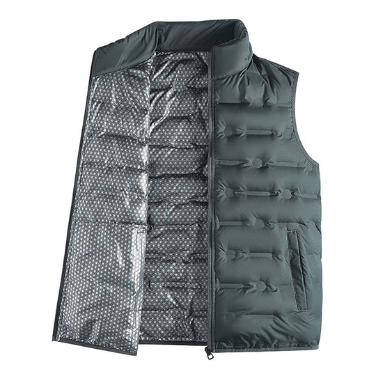 Herren leichte wattierte Stehkragenweste mit reflektierender Thermofolie EB
