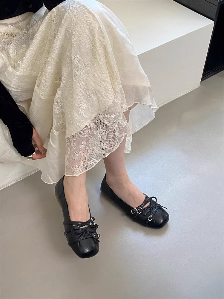 Damen elegante Ballerinas mit modischen Riemchen und komfortabler Sohle EB