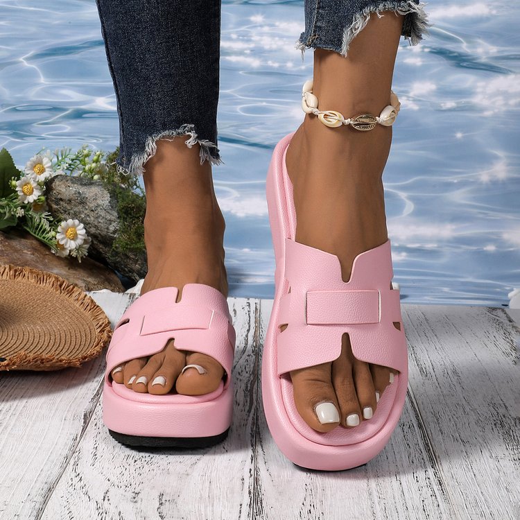 Damen Komfortable Falt-Sandalen mit breitem Riemen und ergonomischer Sohle EB