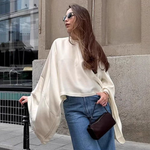 Damen Oversized Sweatshirt mit weitem Schnitt und eleganten Ärmeln EB