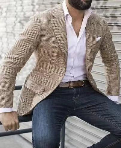 Herren eleganter Leinenblazer mit schmalem Schnitt EB