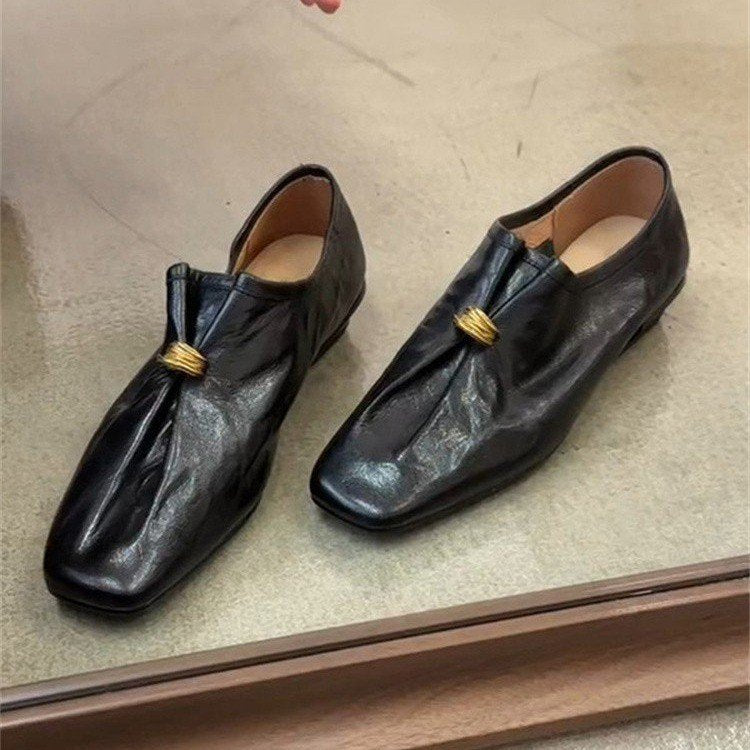 Damen elegante Mokassins mit dekorativen Falten und flexibler Sohle EB