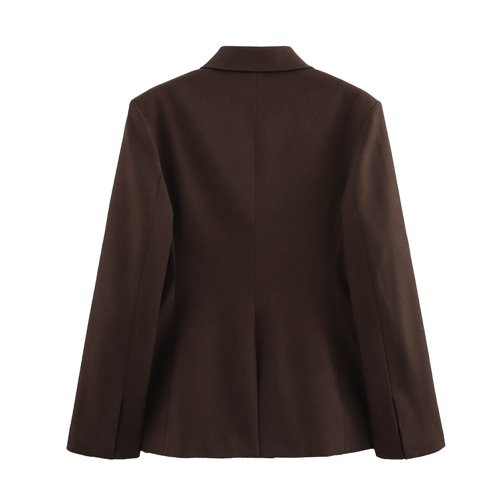 Damen elegante Blazerjacke mit strukturiertem Design und praktischen Taschen EB
