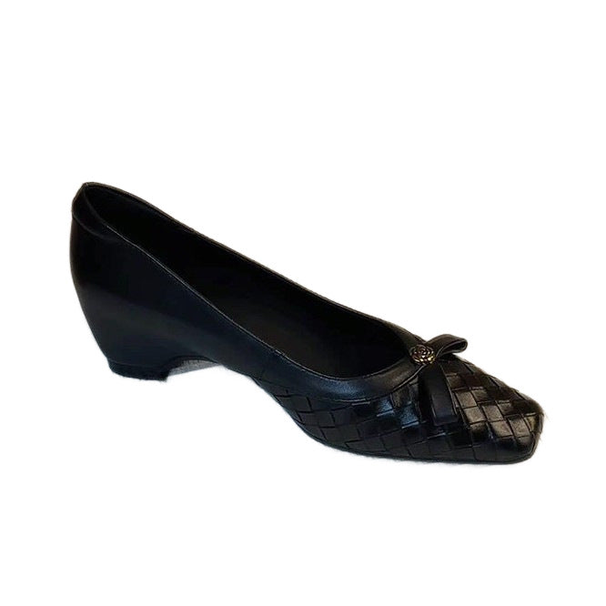 Damen Komfortable und stilvolle Ballerinas mit geflochtener Oberfläche EB