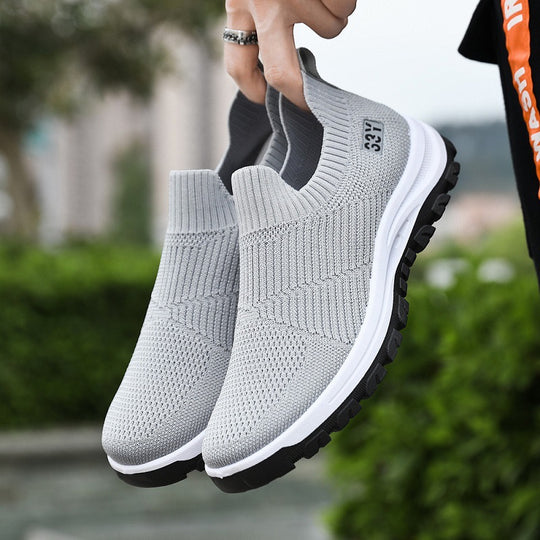 Damen Hochqualitative Slip-On Sneakers mit elastischem Obermaterial und rutschfester Sohle EB