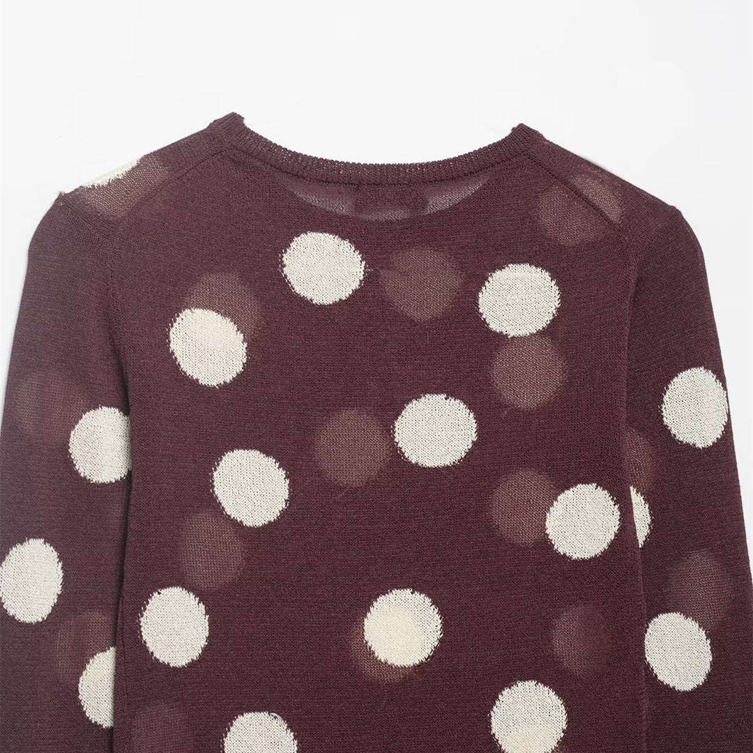 Damen Langarmshirt mit modernem Punkdesign und hochwertiger Baumwolle EB