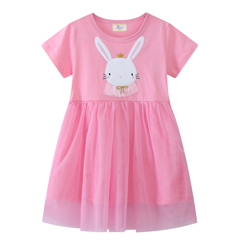 Mädchen Tüllkleid mit süßem Hasenmotiv EB