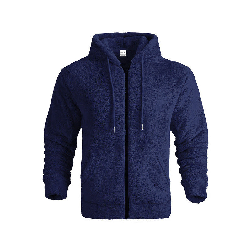 Herren Kuschelige Trainingsjacke mit Kapuze und weichem Fleece-Futter EB