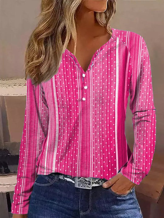 Damen gestreiftes Langarmhemd EB