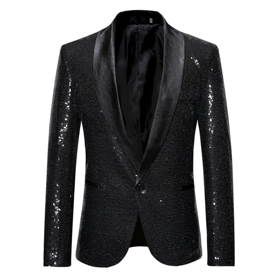 Herren eleganter Pailletten Blazer im modernen Schnitt EB