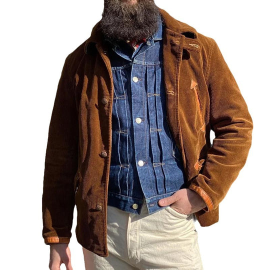 Herren cordjacke mit praktischem Taschen-Detail und Knopfverschluss EB