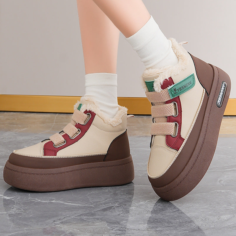 Damen Winterliche High-Top Sneakers mit bequemer Fleece-Wärmepolsterung und sportlichem Design EB