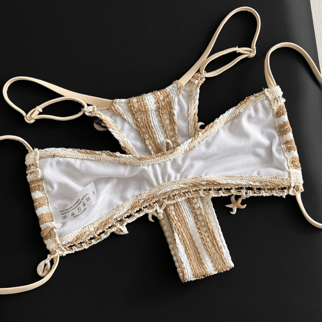 Damen Bandeau-Bikini mit einzigartigen Verzierungen EB