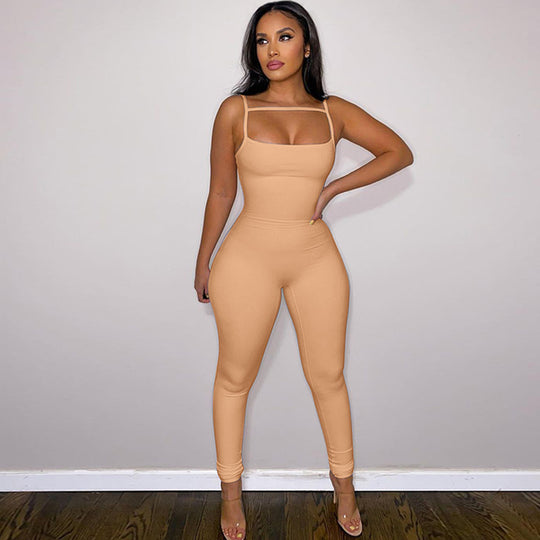 Damen Langärmeliger Jumpsuit mit schmalem Schnitt EB