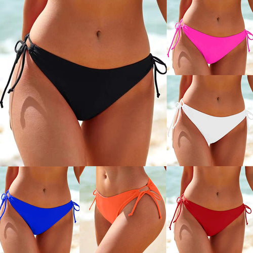 Damen Hochtailliertes Bikini-Höschen mit verstellbaren Seitenschnüren EB