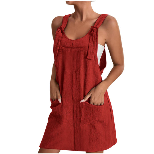 Damen Lässiger Jumpsuit mit praktischen Taschen und verstellbaren Trägern EB