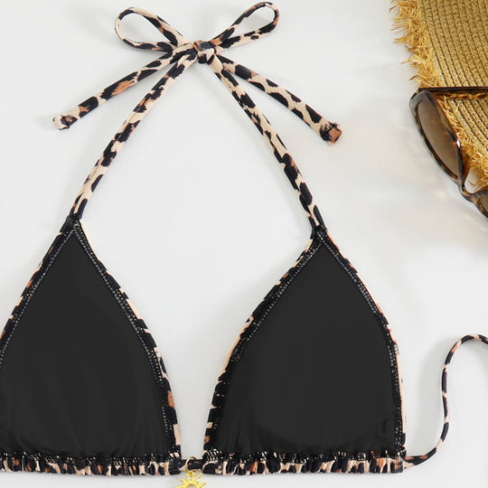 Damen Triangel-Bikini mit trendigem Leopardenmuster EB