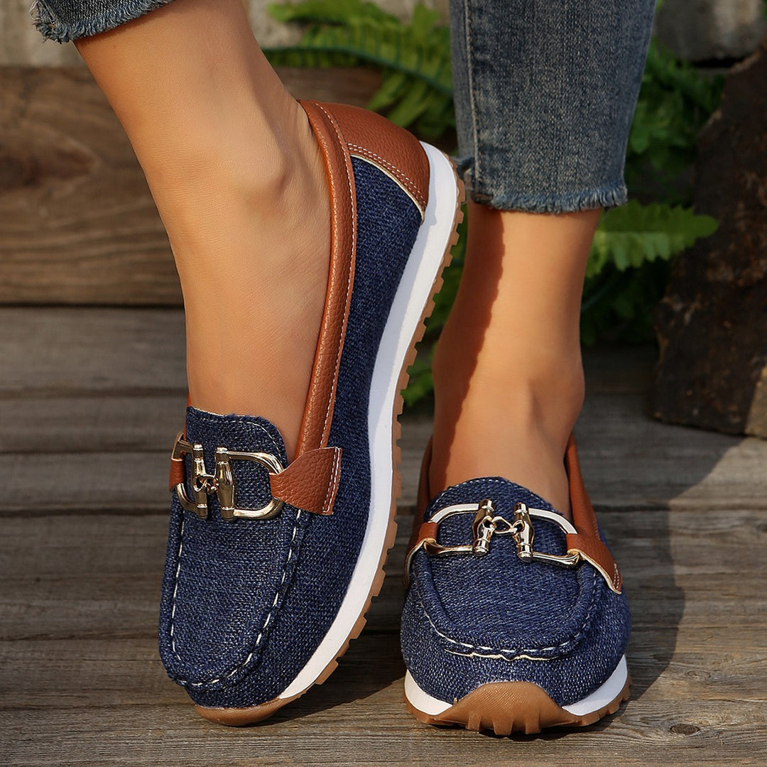 Damen Slipper-Loafer mit gepolstertem Komfortfußbett und rutschfester Profilsohle EB