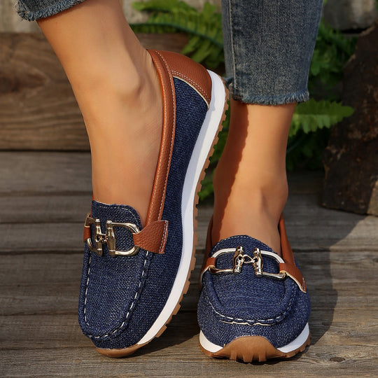 Damen Slipper-Loafer mit gepolstertem Komfortfußbett und rutschfester Profilsohle EB