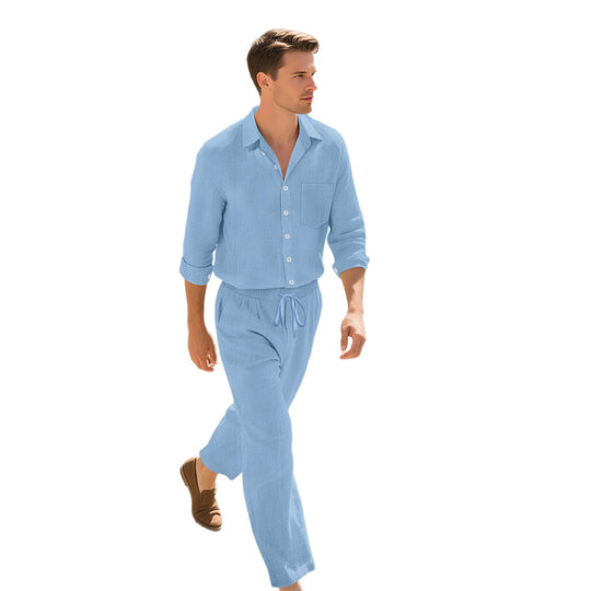 Herren modisches Freizeit-Set mit bequemer Passform und stilvollem Hemd EB