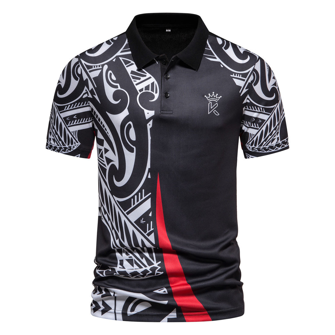 Herren Poloshirt mit modernem grafischen Design und atmungsaktiven Eigenschaften EB