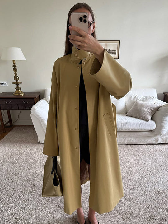Damen Oversized Trenchcoat mit praktischem Knopfverschluss EB