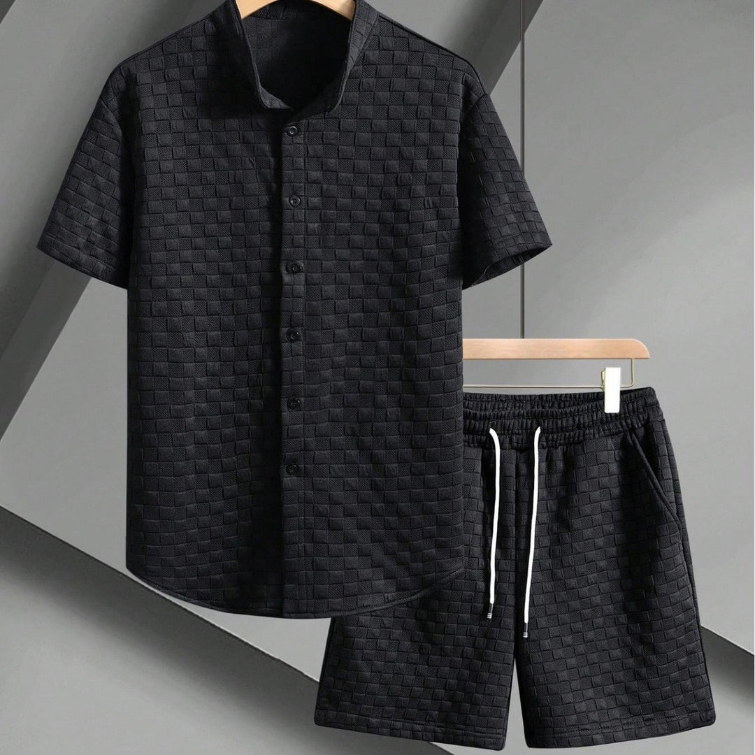 Damen lässiges Kurzarm Hemd und Shorts Set EB
