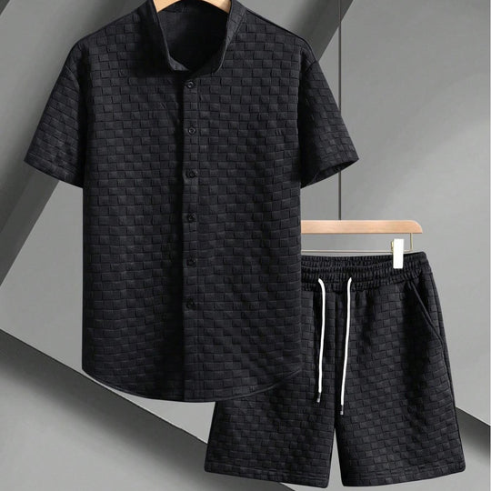 Damen lässiges Kurzarm Hemd und Shorts Set EB