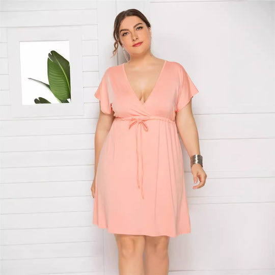 Damen Freizeitkleid mit modischem Wickeldetail EB