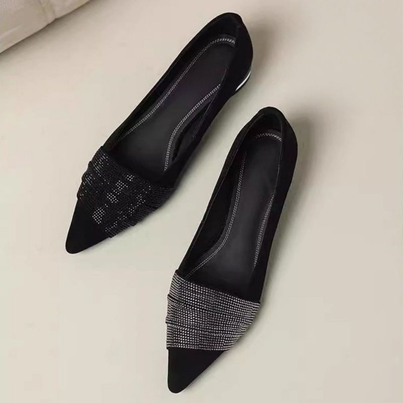 Damen elegante spitze Slipper mit funkelnder Strassverzierung EB