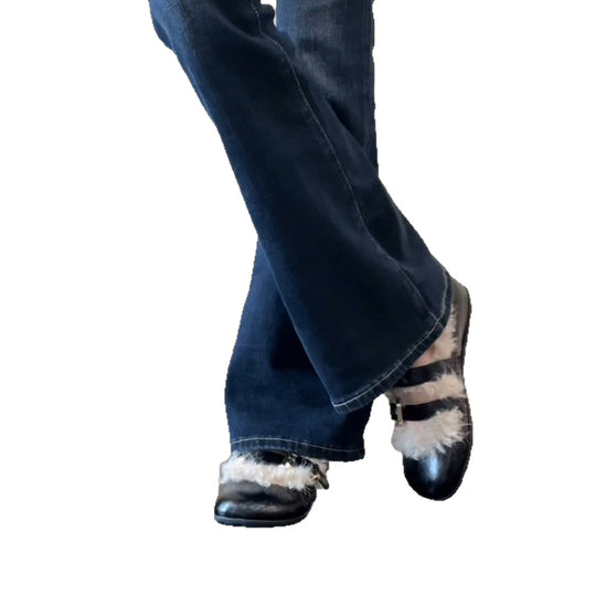 Damen modische Clogs mit kuscheligem Innenfutter und zwei verstellbaren Riemen EB