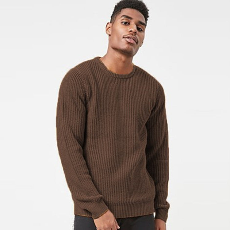 Herren Grobstrickpullover mit strukturiertem Rippdesign und lässiger Passform EB