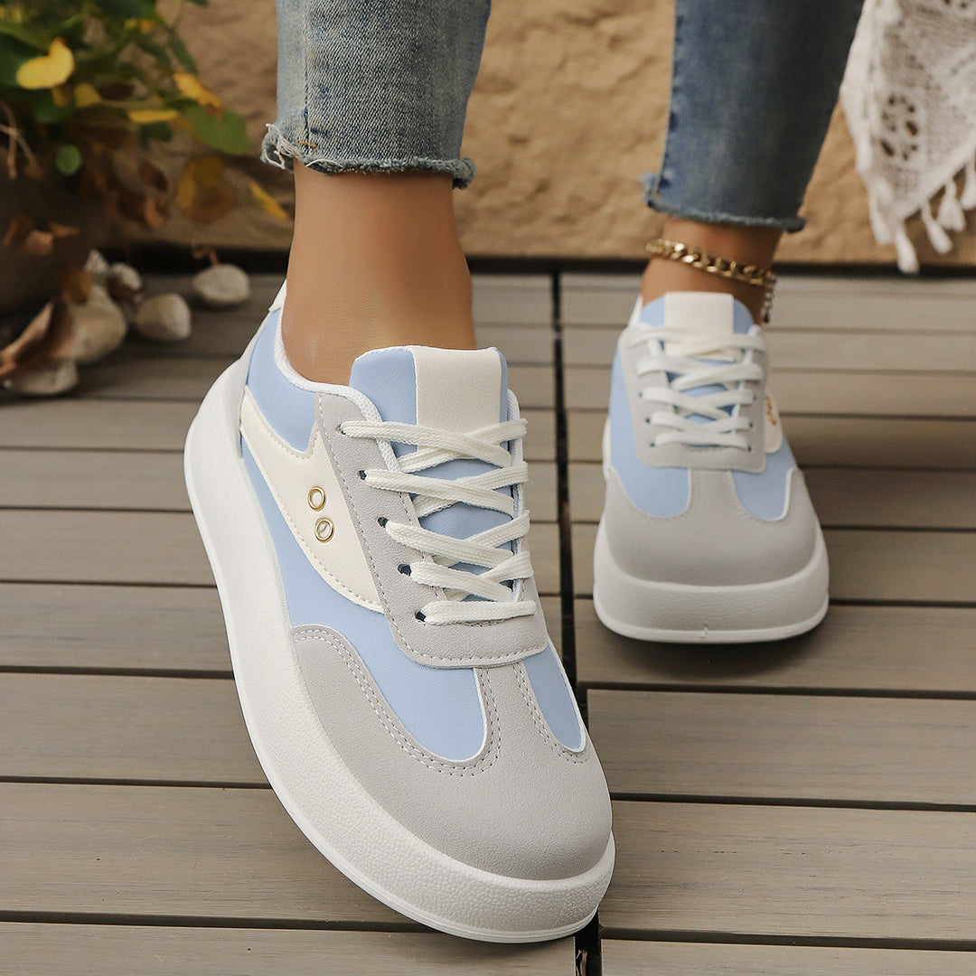 Damen Plattform Sneakers mit sportlichem Chic und gepolstertem Innenfutter EB