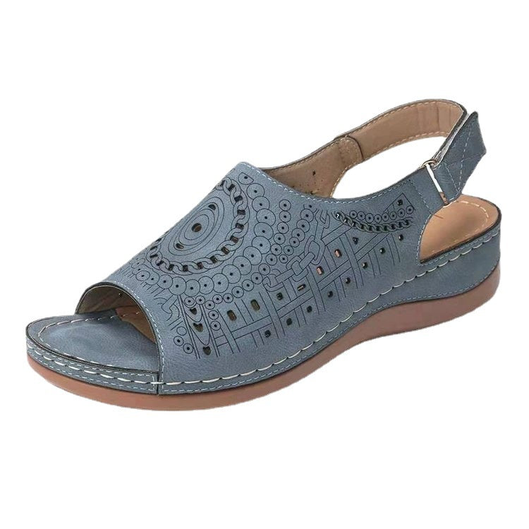 Damen Komfortable Sandalen mit modischem Cut-Out Design und anatomischem Fußbett EB