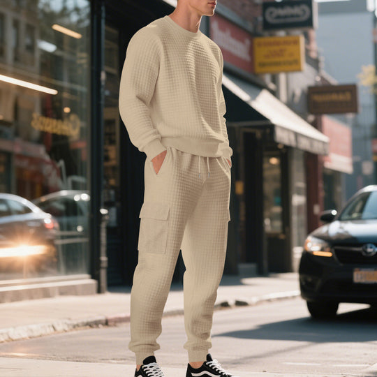 Herren lässiges Sweatshirt und Cargohose Set EB