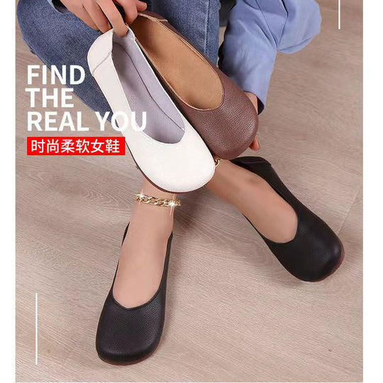 Damen Ballerinas aus hochwertigem Kunstleder mit gepolsterter Innensohle und elastischem Einstieg EB