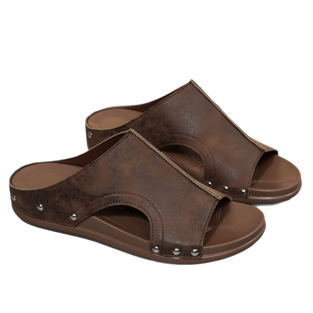 Damen Komfortable Woven-Sandalen mit modischem Perlen- und Stein-Detail EB