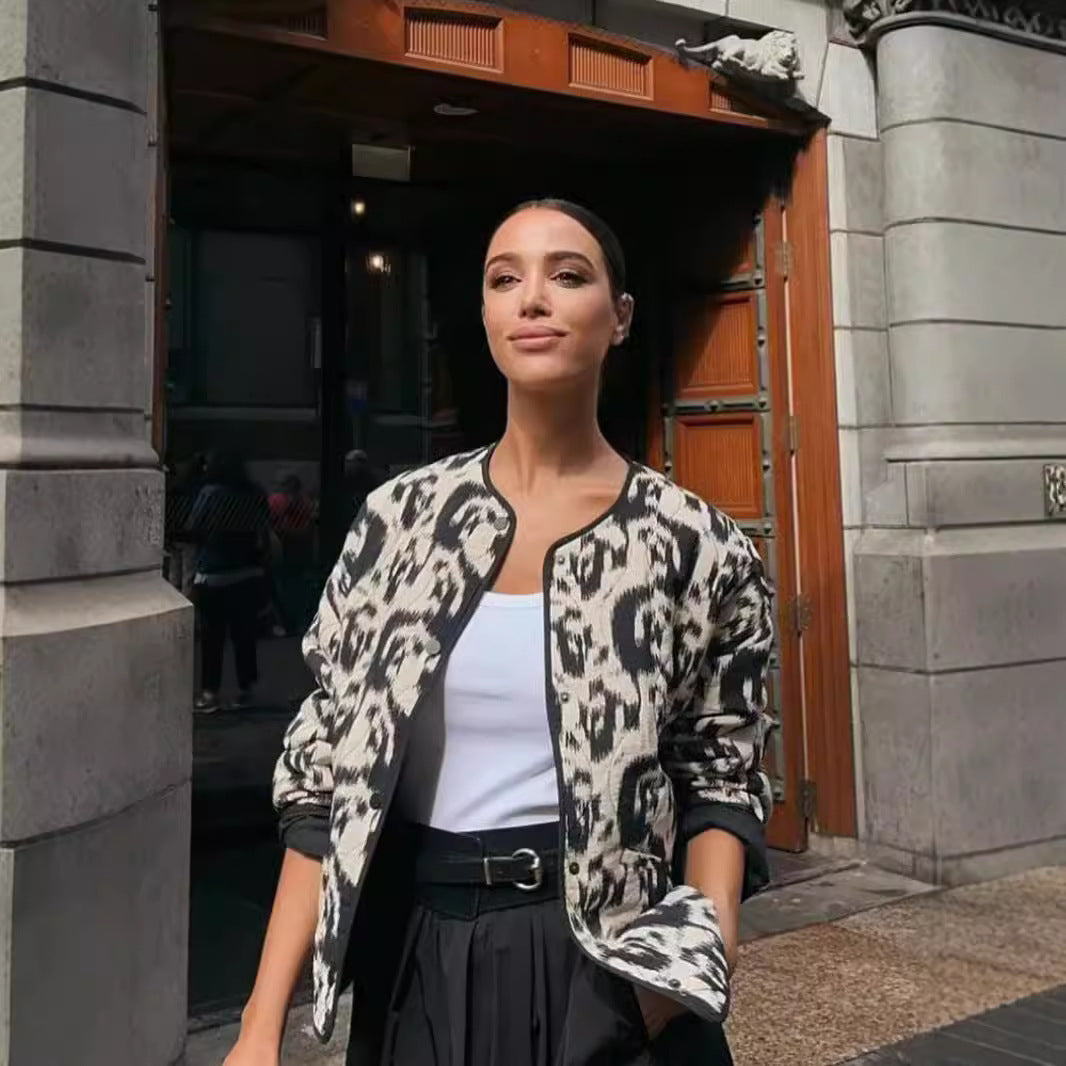 Damen urbaner gefütterter Blouson mit einzigartigem Muster EB