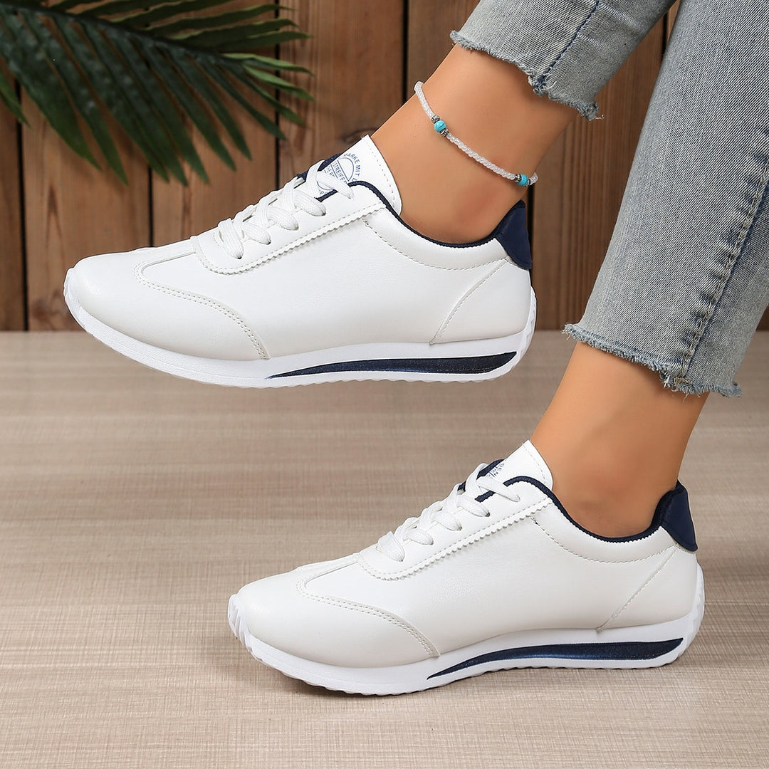 Damen Sneaker mit leichter Keilsohle und kontrastfarbenem Fersenpatch EB
