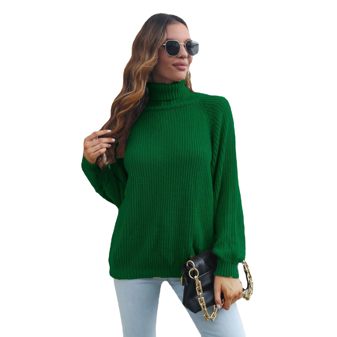 Damen Grobstrickpullover mit hohem Kragen und feiner Struktur EB