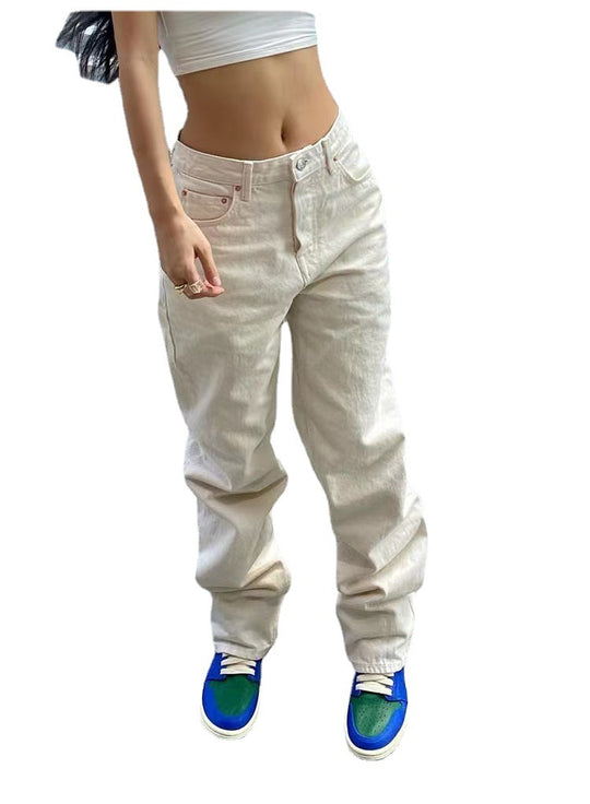 Damen lässige weite Jeans im ultimativen Komfortstil EB