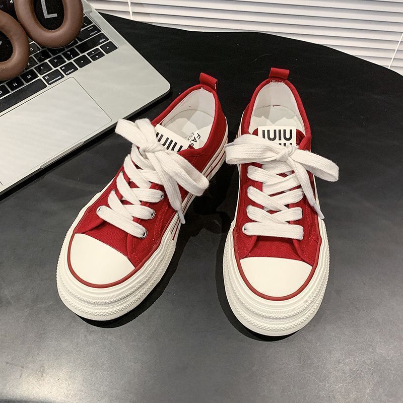 Damen Canvas Sneakers mit kontrastierenden Details und bequemen Schnürsenkeln EB
