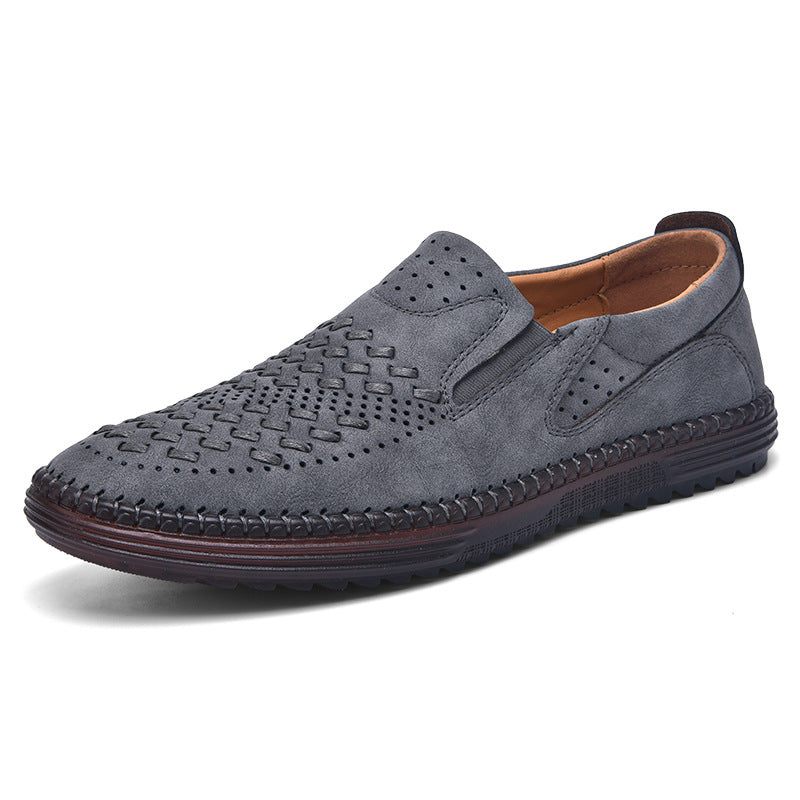 Herren Bequeme und atmungsaktive Mokassins mit perforiertem Obermaterial EB