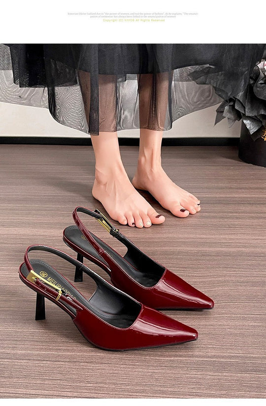 Damen Slingback-Pumps mit eleganter Schlangenlederstruktur EB