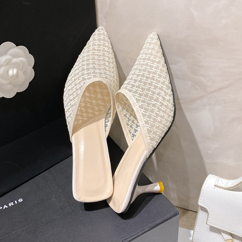 Damen Komfortable Mules mit elegantem Absatz EB