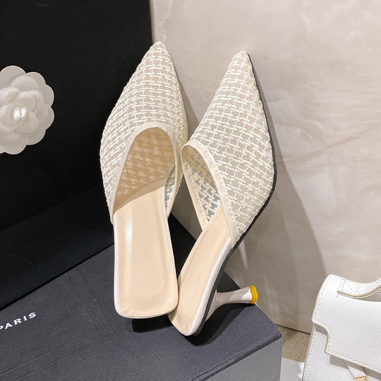 Damen Komfortable Mules mit elegantem Absatz EB